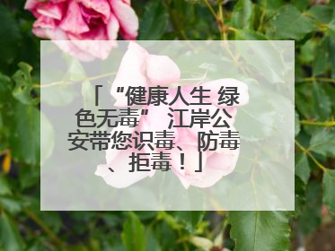 “健康人生 绿色无毒” 江岸公安带您识毒、防毒、拒毒！
