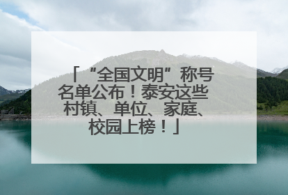 “全国文明”称号名单公布！泰安这些村镇、单位、家庭、校园上榜！