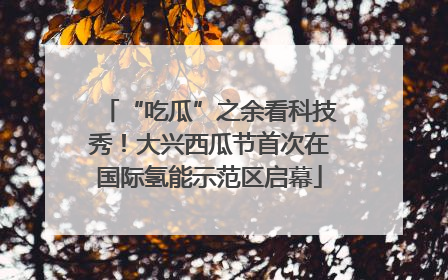 “吃瓜”之余看科技秀！大兴西瓜节首次在国际氢能示范区启幕