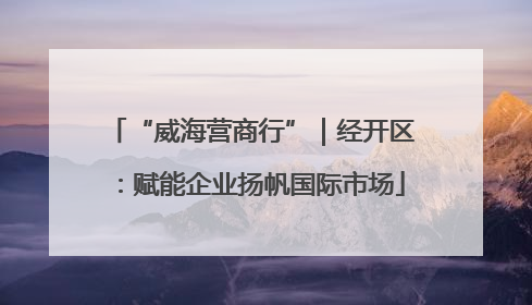 “威海营商行”｜经开区：赋能企业扬帆国际市场