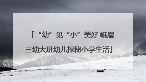 “幼”见“小”美好 峨眉三幼大班幼儿探秘小学生活