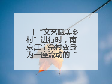 “文艺赋美乡村”进行时，南京江宁佘村变身为一座流动的“艺术村落”