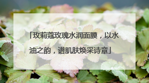 玫莉蔻玫瑰水润面膜，以水油之韵，谱肌肤焕采诗章