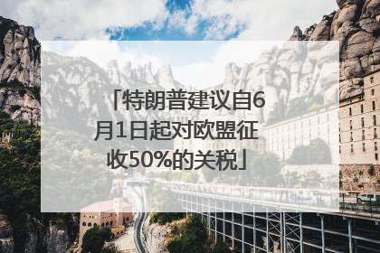 特朗普建议自6月1日起对欧盟征收50%的关税