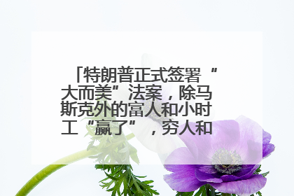 特朗普正式签署“大而美”法案，除马斯克外的富人和小时工“赢了”，穷人和美国财政“输了”