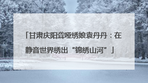 甘肃庆阳聋哑绣娘袁丹丹：在静音世界绣出“锦绣山河”