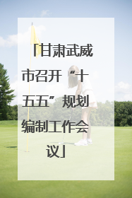甘肃武威市召开“十五五”规划编制工作会议