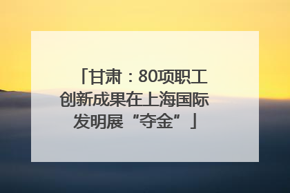甘肃：80项职工创新成果在上海国际发明展“夺金”