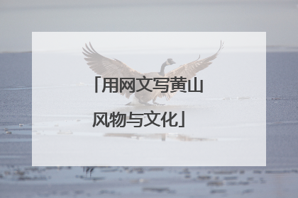 用网文写黄山风物与文化