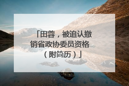 田蓉，被追认撤销省政协委员资格（附简历）