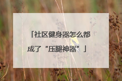 社区健身器怎么都成了“压腿神器”