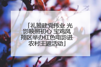 礼赞建党伟业 光影映照初心 宝鸡凤翔区举办红色电影进农村主题活动