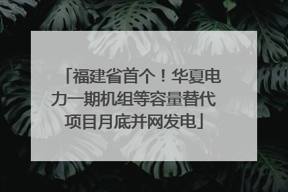福建省首个！华夏电力一期机组等容量替代项目月底并网发电