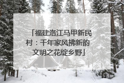 福建洛江马甲新民村：千年家风拂新韵 文明之花绽乡野