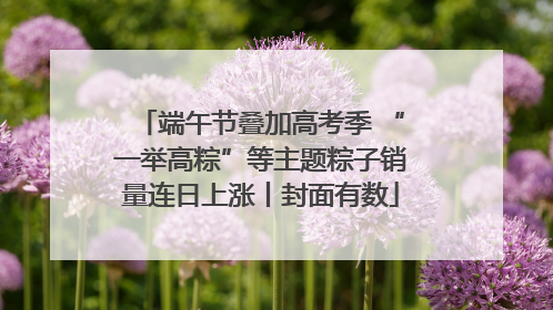 端午节叠加高考季 “一举高粽”等主题粽子销量连日上涨丨封面有数