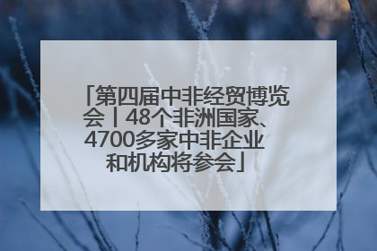 第四届中非经贸博览会丨48个非洲国家、4700多家中非企业和机构将参会