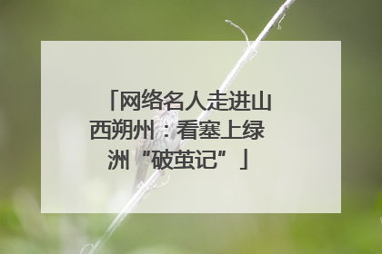 网络名人走进山西朔州：看塞上绿洲“破茧记”