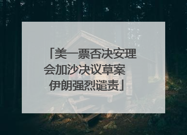 美一票否决安理会加沙决议草案 伊朗强烈谴责