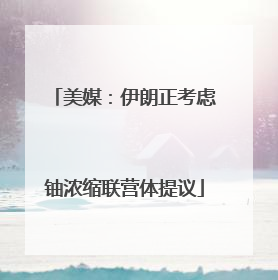 美媒：伊朗正考虑铀浓缩联营体提议