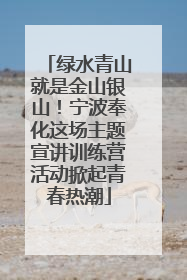 绿水青山就是金山银山！宁波奉化这场主题宣讲训练营活动掀起青春热潮