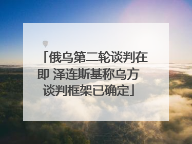 俄乌第二轮谈判在即 泽连斯基称乌方谈判框架已确定