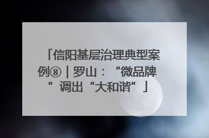 信阳基层治理典型案例⑧｜罗山：“微品牌”调出“大和谐”