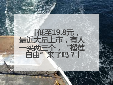 低至19.8元，最近大量上市，有人一买两三个，“榴莲自由”来了吗？