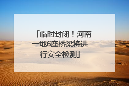 临时封闭！河南一地6座桥梁将进行安全检测