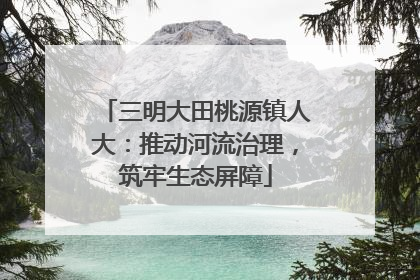 三明大田桃源镇人大：推动河流治理，筑牢生态屏障