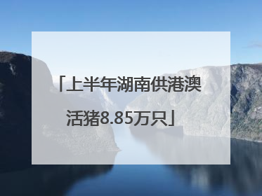 上半年湖南供港澳活猪8.85万只