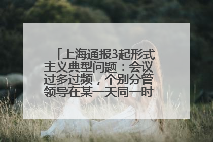 上海通报3起形式主义典型问题：会议过多过频，个别分管领导在某一天同一时段需参加3个会议