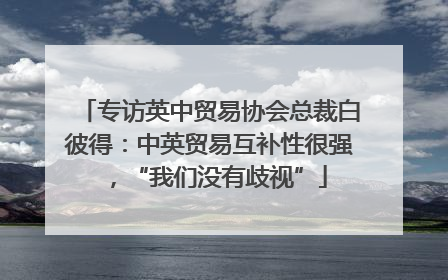 专访英中贸易协会总裁白彼得：中英贸易互补性很强，“我们没有歧视”