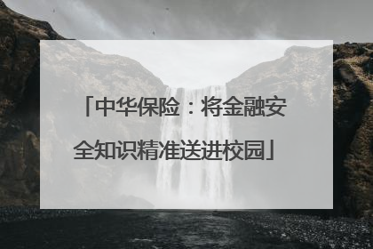 中华保险：将金融安全知识精准送进校园