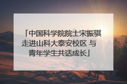 中国科学院院士宋振骐走进山科大泰安校区 与青年学生共话成长