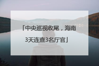 中央巡视收尾，海南3天连查3名厅官