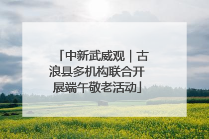 中新武威观｜古浪县多机构联合开展端午敬老活动