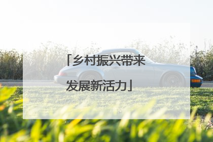 乡村振兴带来发展新活力