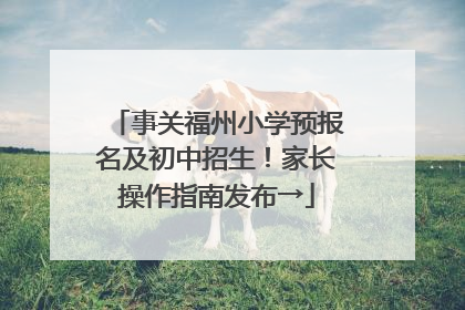 事关福州小学预报名及初中招生！家长操作指南发布→