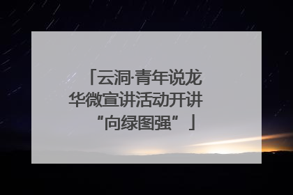 云洞·青年说龙华微宣讲活动开讲“向绿图强”