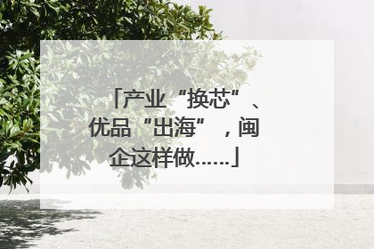产业“换芯”、优品“出海”，闽企这样做……