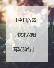今日放晴，快来汉阳环湖骑行