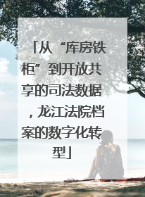 从“库房铁柜”到开放共享的司法数据，龙江法院档案的数字化转型