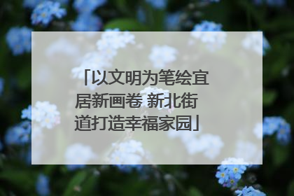 以文明为笔绘宜居新画卷 新北街道打造幸福家园