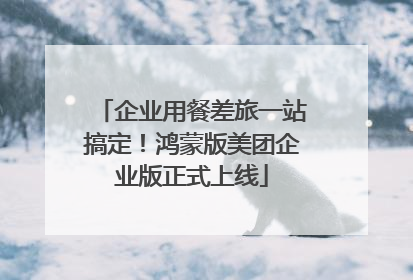企业用餐差旅一站搞定！鸿蒙版美团企业版正式上线