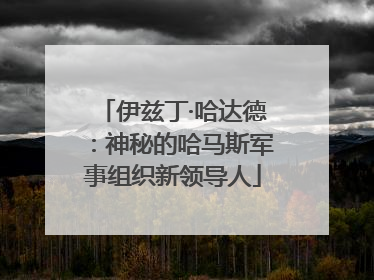 伊兹丁·哈达德：神秘的哈马斯军事组织新领导人