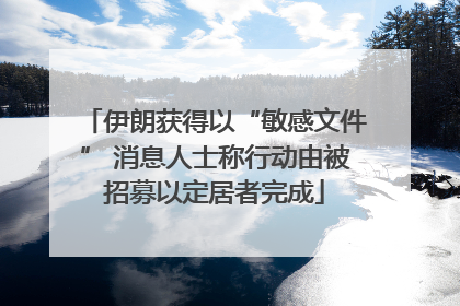 伊朗获得以“敏感文件” 消息人士称行动由被招募以定居者完成