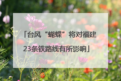 台风“蝴蝶”将对福建23条铁路线有所影响