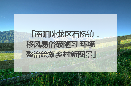 南阳卧龙区石桥镇：移风易俗破陋习 环境整治绘就乡村新图景