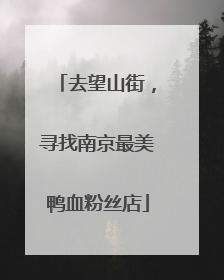 去望山街，寻找南京最美鸭血粉丝店