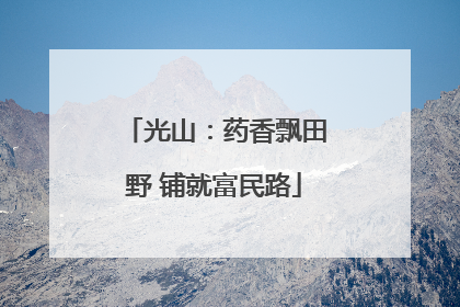 光山：药香飘田野 铺就富民路